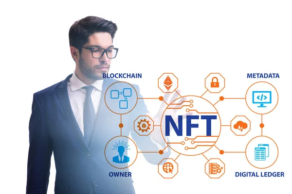 Бизнесмен Невзаимозаменяемой Концепции Nft — стоковое фото