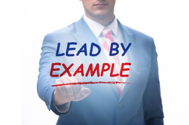 Örnek konsept ile önde giden iş adamı