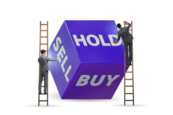 Trader Com Três Três Opções Compra Vender Segurar — Fotografia de Stock