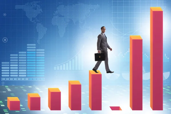 Businessman Growth Concept Bar Charts — Stock Photo, Image