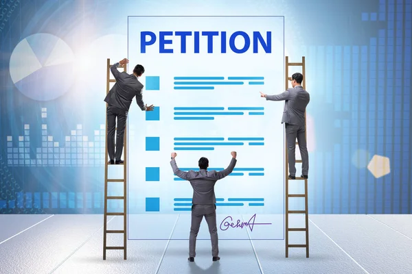 Businessman in the petition application concept