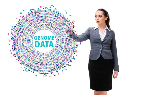 Businesswoman Genome Data Concept — Stock Photo, Image