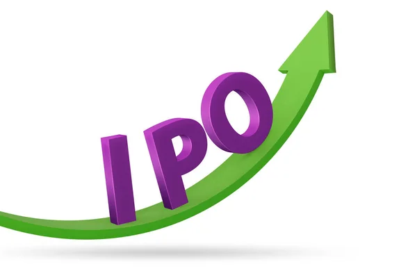 Concetto Ipo Con Grafico Crescita Rendering — Foto Stock