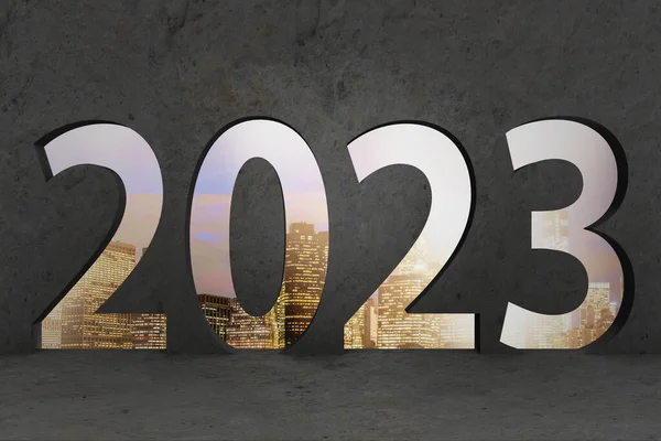 Concepto Del Año 2023 Con Empresario — Foto de Stock