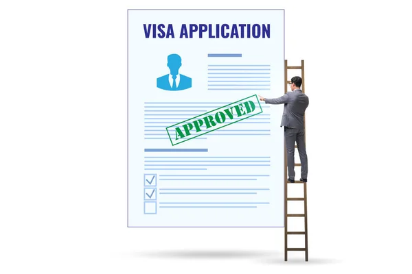 Visa Έννοια Της Αίτησης Τον Επιχειρηματία — Φωτογραφία Αρχείου