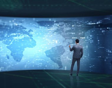 Fütürist bilgisayar konsepti işadamı