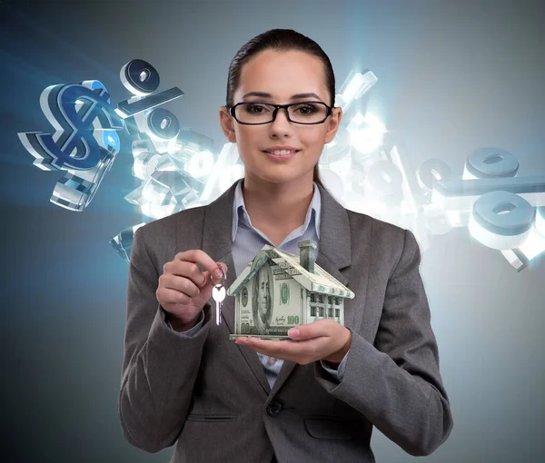 Die Unternehmerin Immobilienhypothekenkonzept — Stockfoto