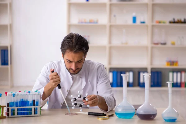 Young chemist working at the lab