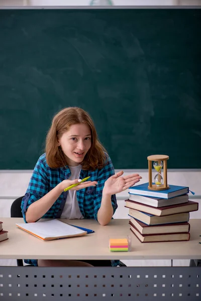 Young Girl Student Time Management Concept — Stock Photo, Image