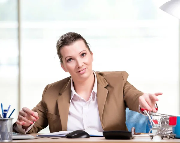 Femme Affaires Qui Travaille Dans Bureau — Photo