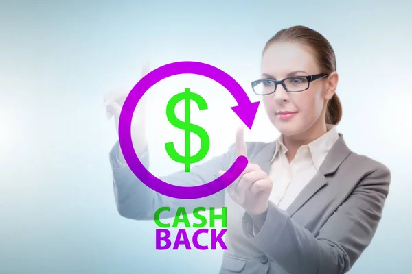 Businesswoman Cash Back Concept — Stock fotografie