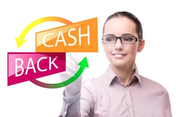 Businesswoman Cash Back Concept — Stock Photo, Image