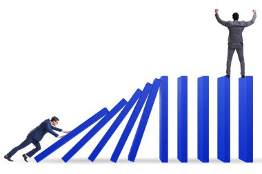 Domino etkisi kavramında iş adamı