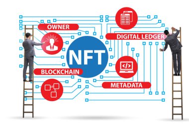 NFT 'nin ödenebilir olmayan konseptinde iş adamı