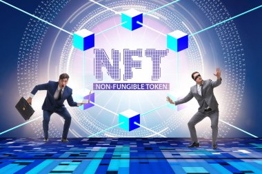 NFT 'nin ödenebilir olmayan konseptinde iş adamı