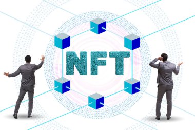 NFT 'nin ödenebilir olmayan konseptinde iş adamı