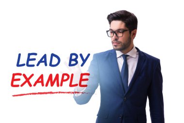 Örnek konsept ile önde giden iş adamı