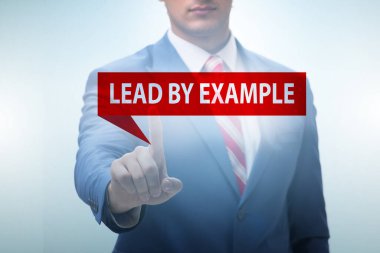 Örnek konsept ile önde giden iş adamı