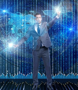 Fütürist bilgisayar konsepti işadamı