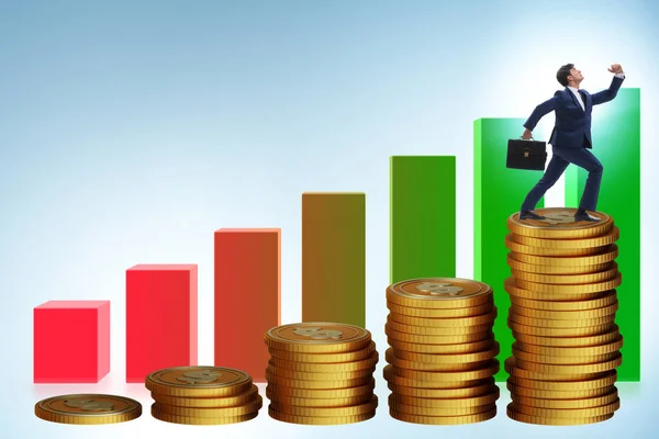 Üzletember Növekedési Koncepció Érme Diagram — Stock Fotó