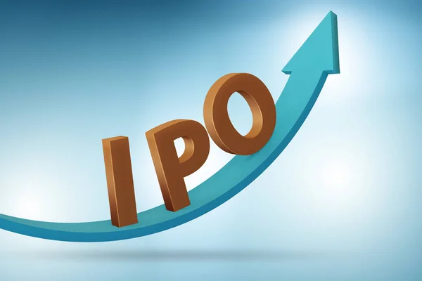 Concetto Ipo Con Grafico Crescita Rendering — Foto Stock