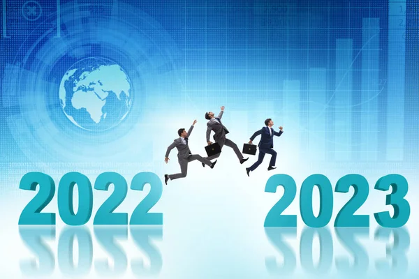 Homme Affaires Sautant Année 2022 2023 — Photo