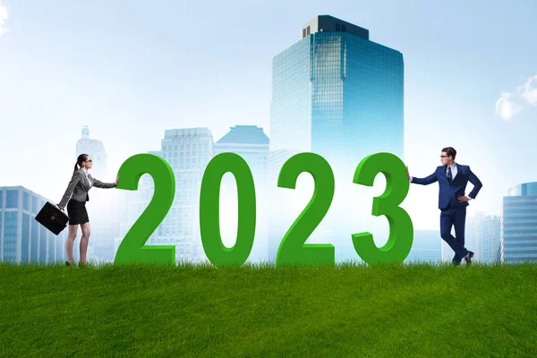 Концепція Нового 2023 Року Діловими Людьми — стокове фото