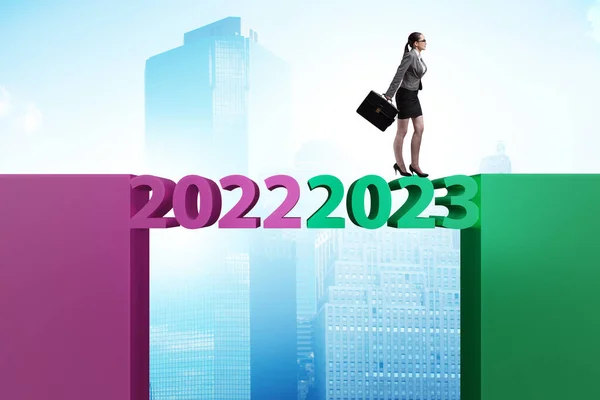 Concept Van Het Nieuwe Jaar Van 2022 Tot 2023 — Stockfoto