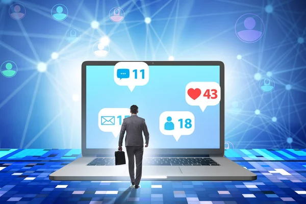 Businessman Social Media Communication Concept — Stock Photo, Image