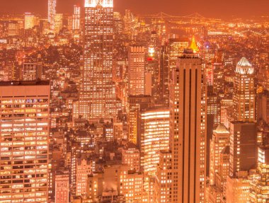 Günbatımında New York Manhattan manzarası