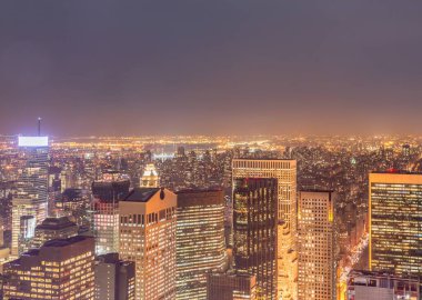 Günbatımında New York Manhattan manzarası