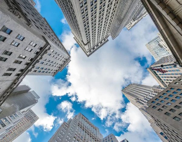 Los Rascacielos Nueva York Vew Desde Nivel Calle —  Fotos de Stock