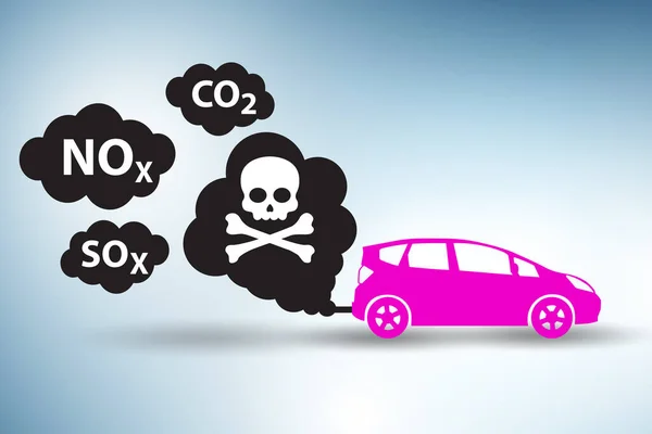 Znečištění Automobilů Ekologickém Pojetí — Stock fotografie