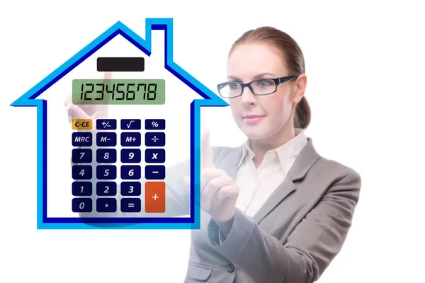 Concept of mortgage loan with the calculator