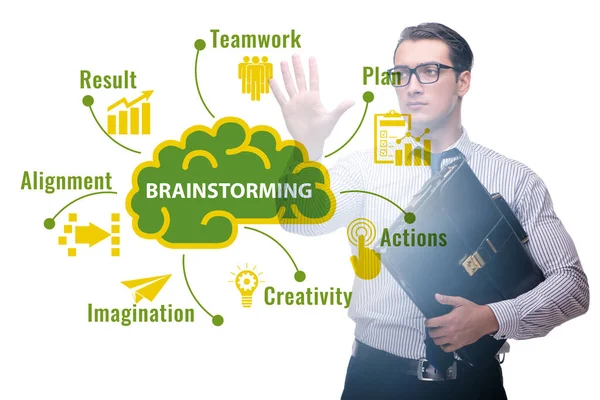 Conceito Brainstorming Como Uma Ferramenta Solução — Fotografia de Stock