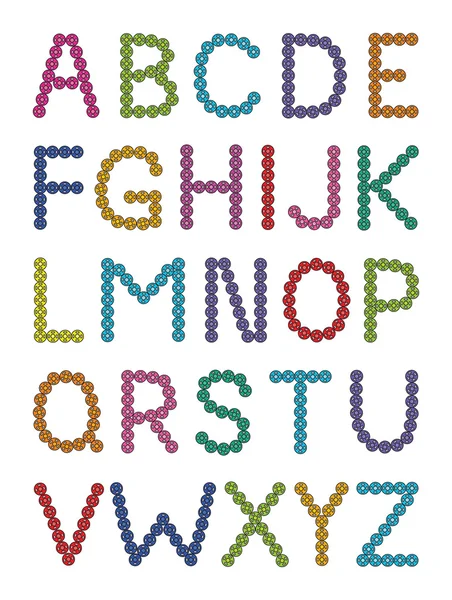 Alphabet bouton — Image vectorielle