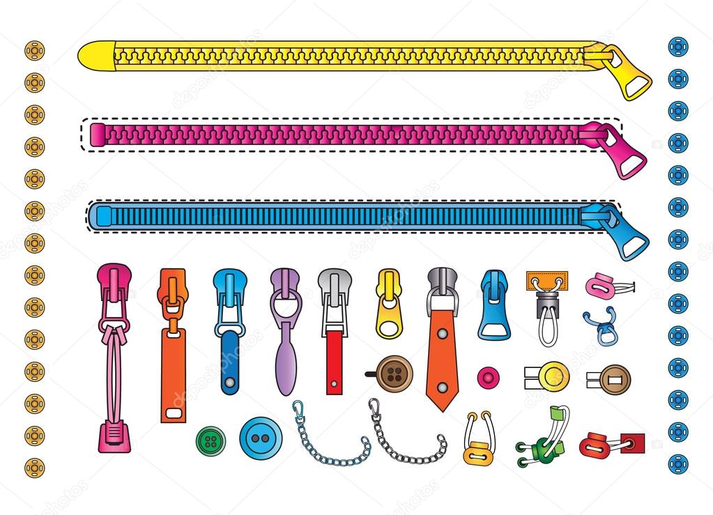 Zipper and accessories for clothes