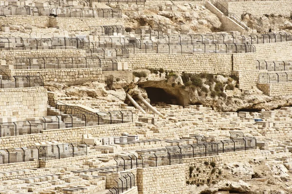 Il cimitero ebraico sul Monte degli Ulivi, a Gerusalemme, Israele — Foto Stock