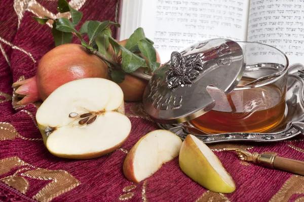 Miel con manzana para Rosh Hashaná —  Fotos de Stock