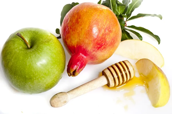 Honey with apple for Rosh Hashana — Stock Photo, Image