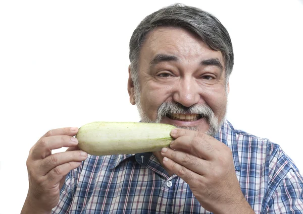 Man eating marrow — Stock Photo, Image