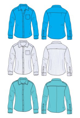 Set of shirts for young men clipart