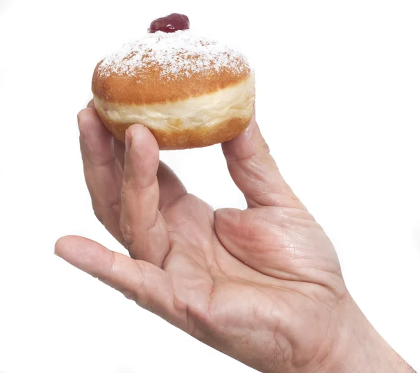 Hanukkah donuts with jam — Stock Photo, Image