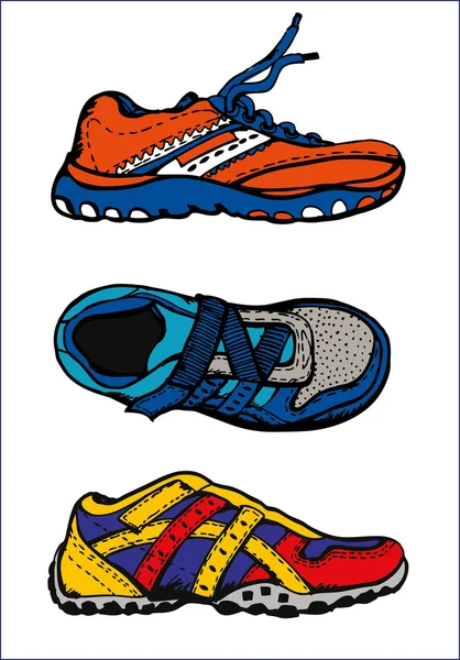 Ilustrasi sepatu olahraga - Stok Vektor