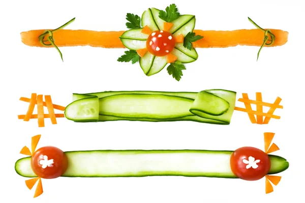 Декоративные овощные элементы для меню — стоковое фото