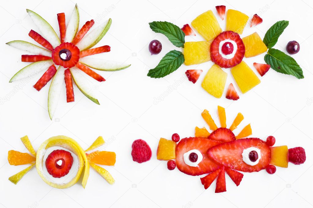 Ornamental decorative elements from fruits