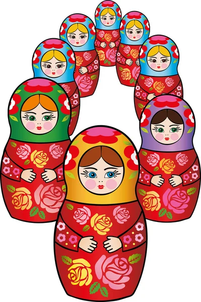 俄罗斯 matreshka — 图库矢量图片