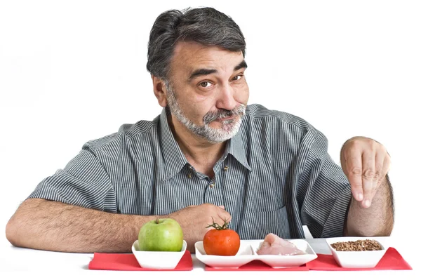 Człowiek wybiera diety odpo — Zdjęcie stockowe