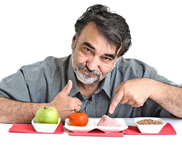 Człowiek wybiera diety odpo — Zdjęcie stockowe