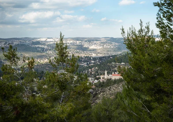 Panorama Över Berg Nära Byn Ein Kerem Jerusalem Israel — Stockfoto